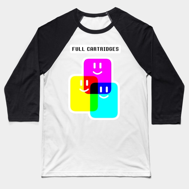 CMYK Full Cartridges | Emoji Version Baseball T-Shirt by elkingrueso